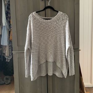 Grey scoop neck knit sweater